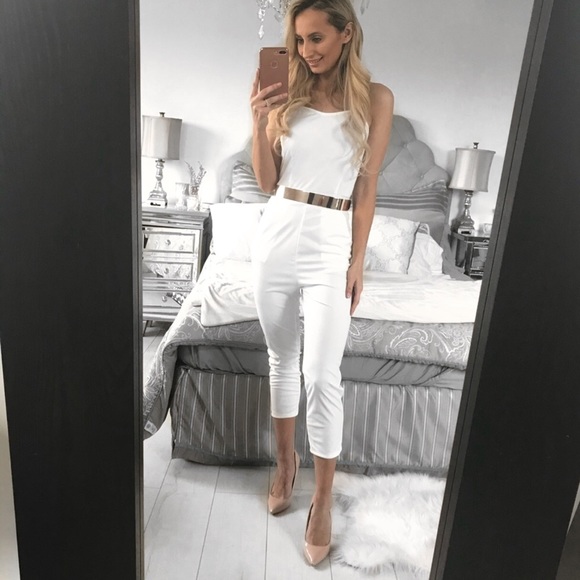 LAST ONE!!! High Waist Jumpsuit w/ Pockets - Picture 3 of 7